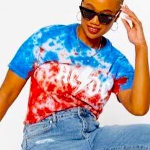 𝅺acdc Tie Dye Skimmer Tee NWOT Size M